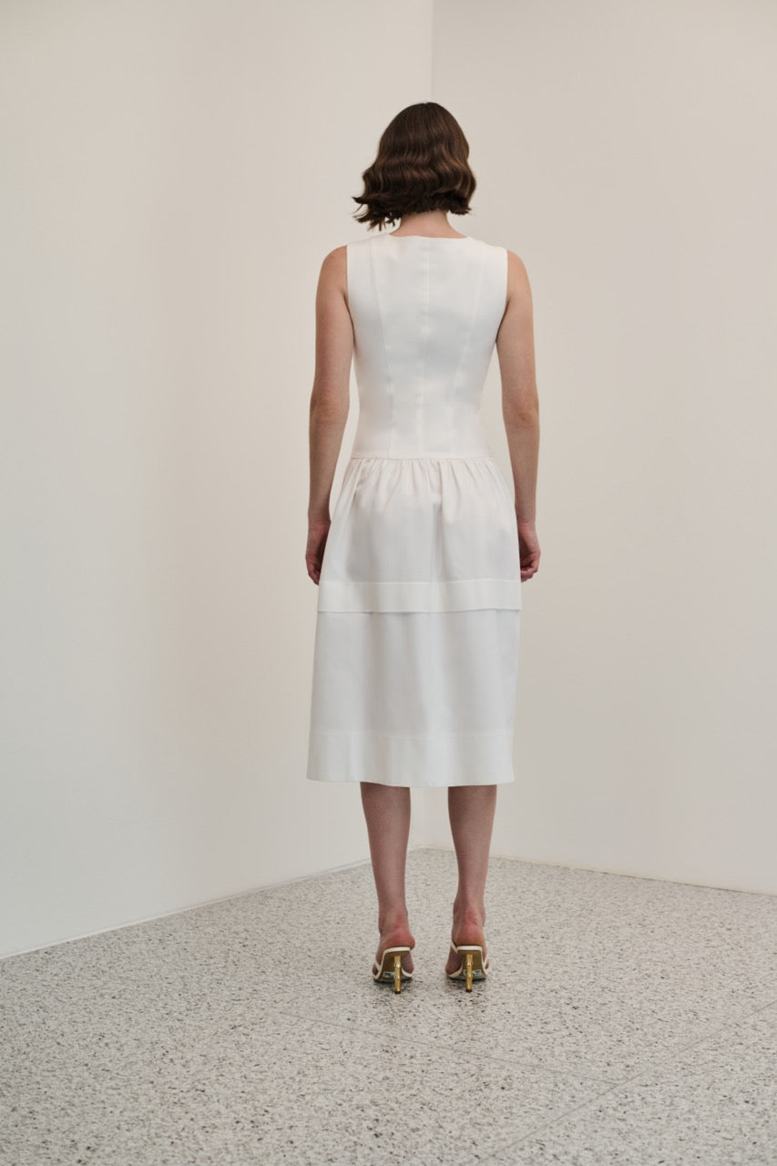 Vestido Midi Zíper Metal